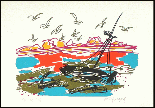 L'épave (lithographie 1969)